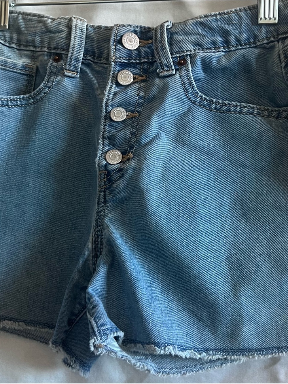 Old Navy Light Blue Denim Kids Button-Fly Shorts